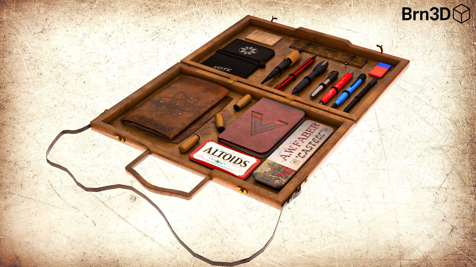 Artists Briefcase - Low Poly Stylized Props Low-poly 3D model_1