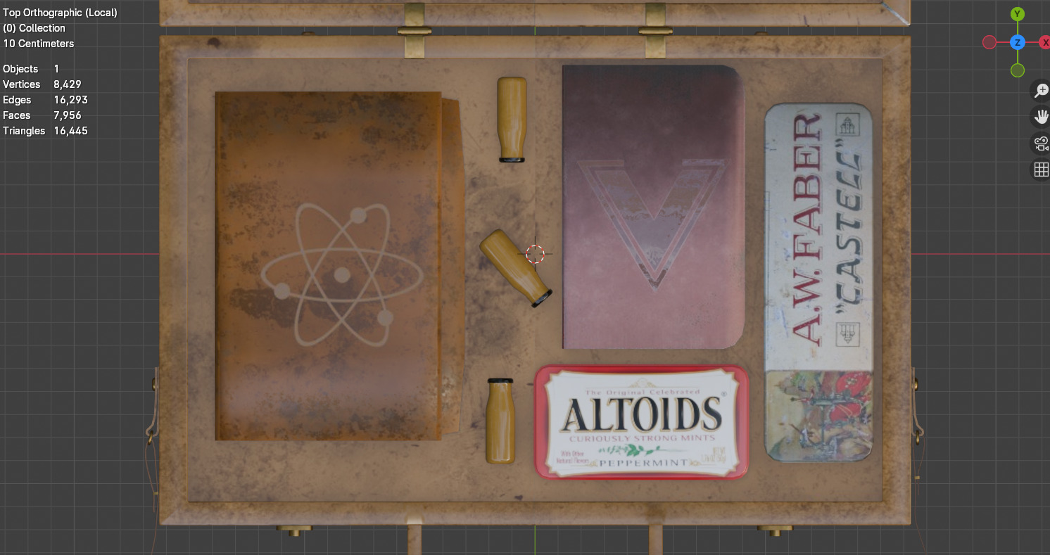 Artists Briefcase - Low Poly Stylized Props Low-poly 3D model_3