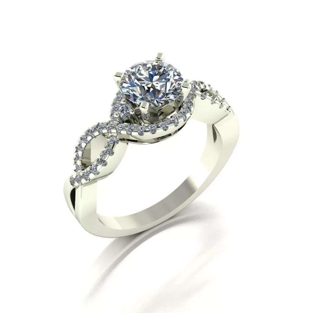 Ring infinity diamond engagement 3D print model_0