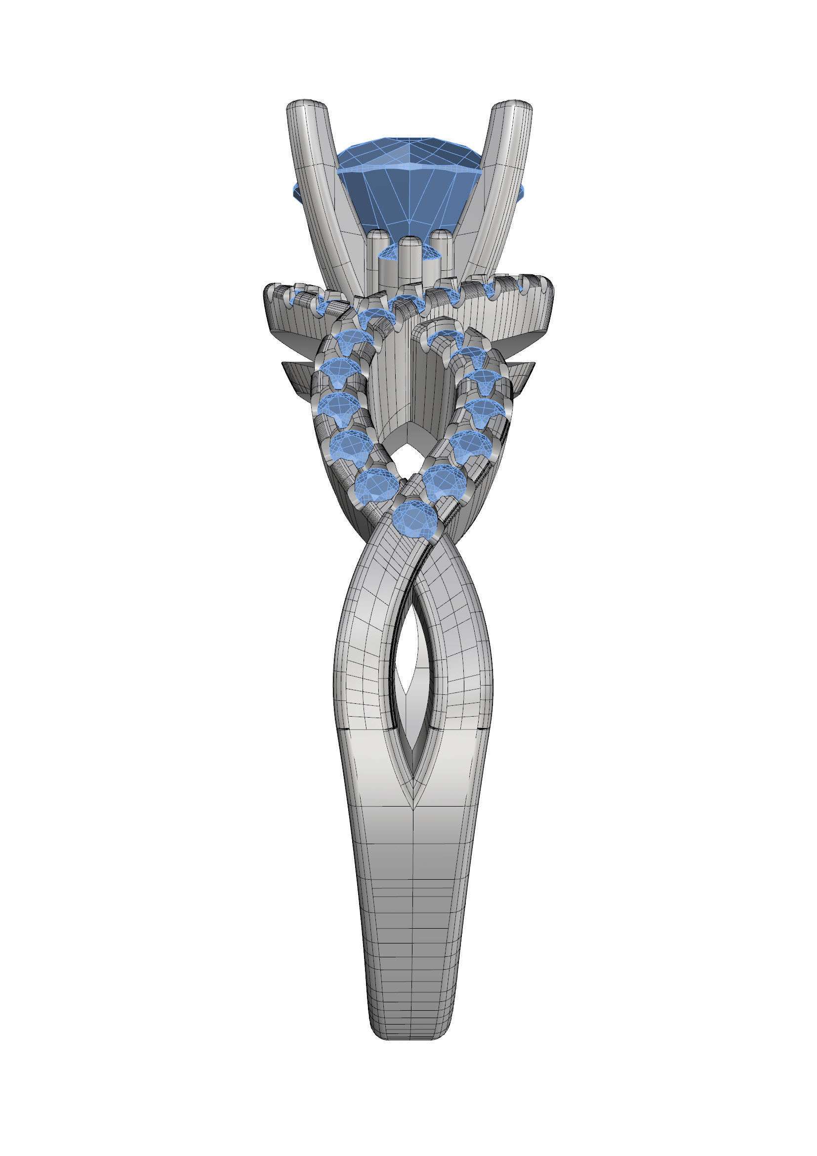 Ring infinity diamond engagement 3D print model_3