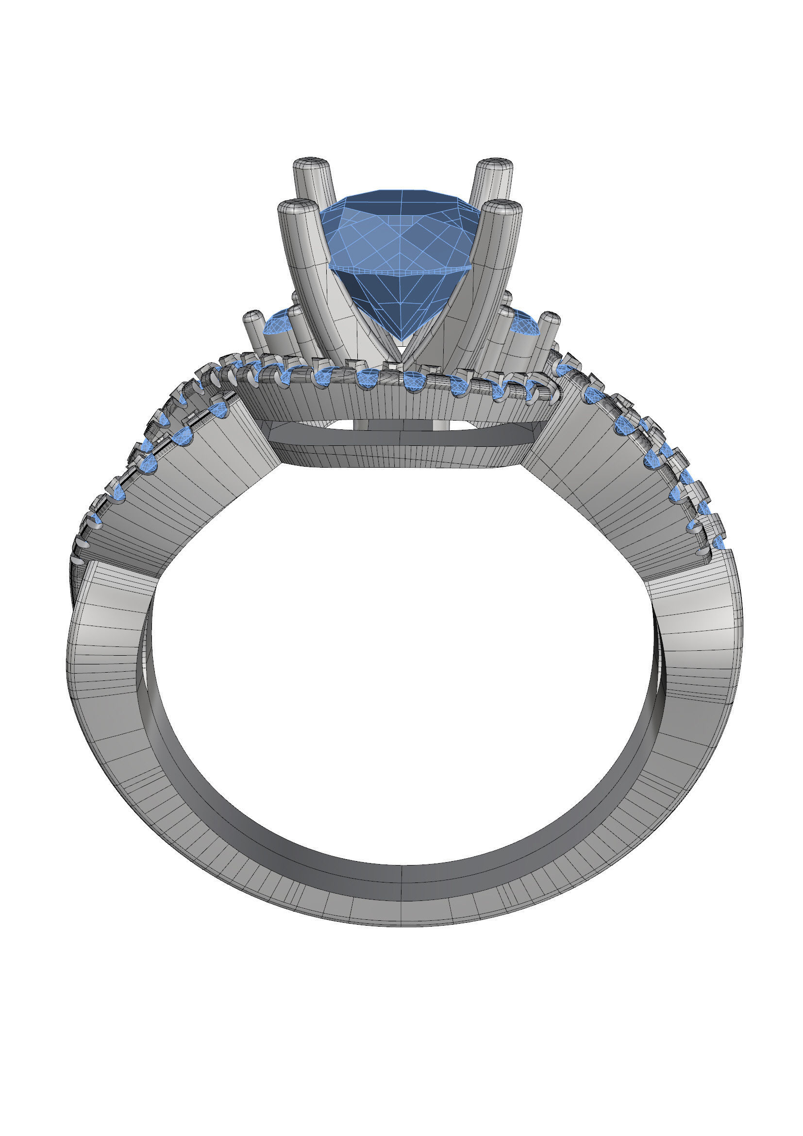 Ring infinity diamond engagement 3D print model_2