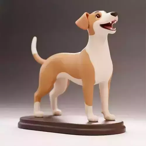 1087  Colorful Laughing   Galgo Dog on Base   pug