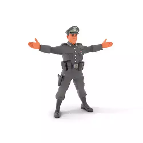 Military Officer Rigged and Animated Character Model D Low-poly 3D model
