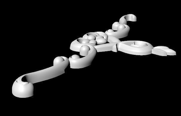 Central decor ornament for furniture 3D model_4