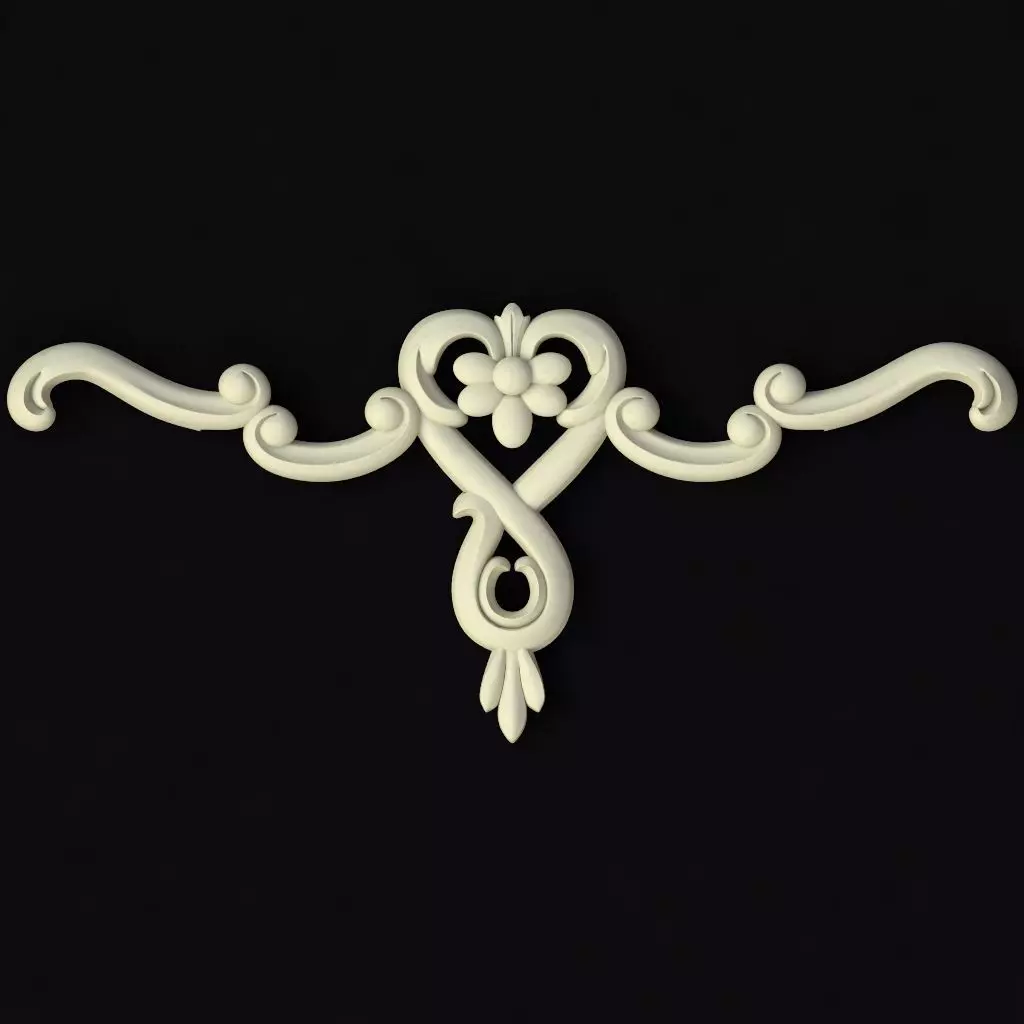 Central decor ornament for furniture 3D model_0