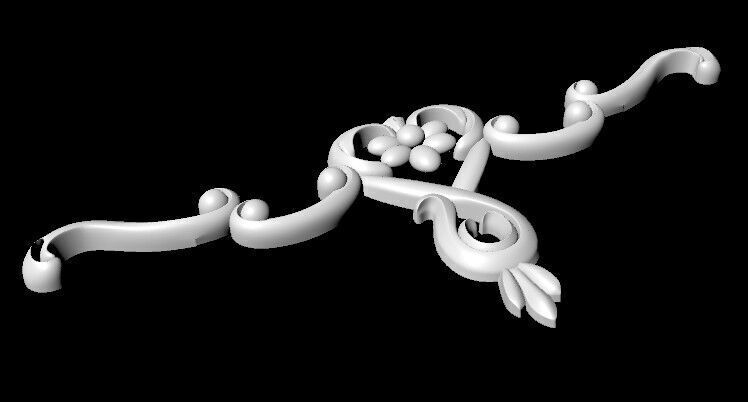 Central decor ornament for furniture 3D model_3