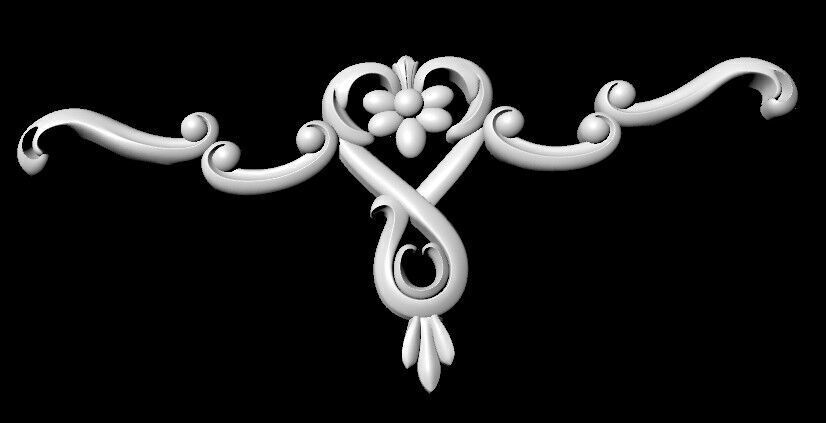 Central decor ornament for furniture 3D model_2