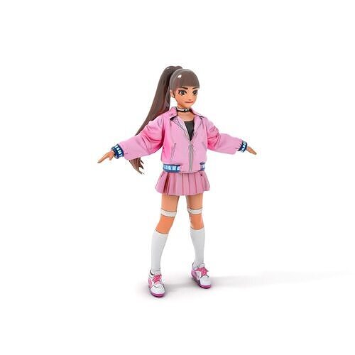 Stylized Teen Girl Character Rigged and Animated Low-poly 3D model