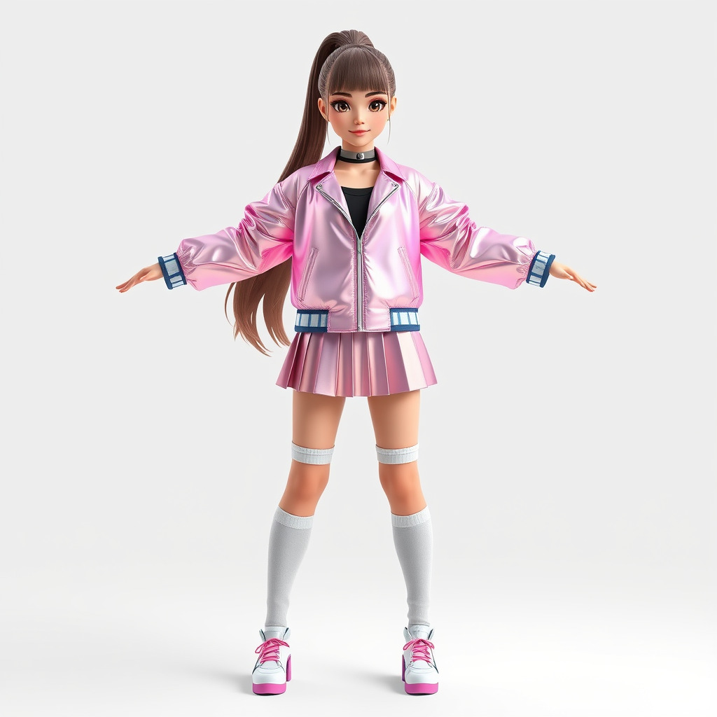 Stylized Teen Girl Character Rigged and Animated Low-poly 3D model_2