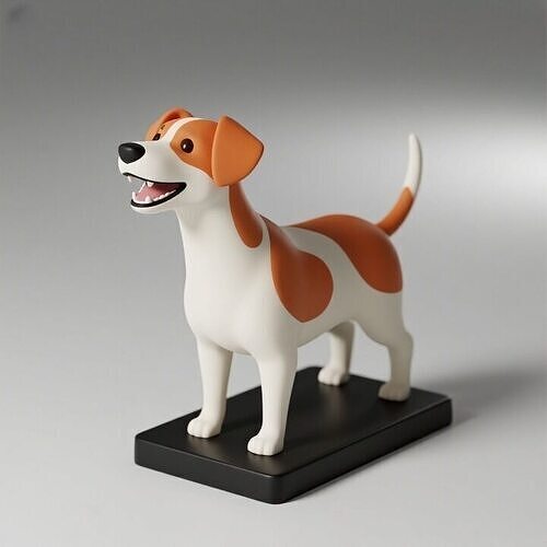 1088  Colorful Laughing   Galgo Dog on Base  pug   3D print model