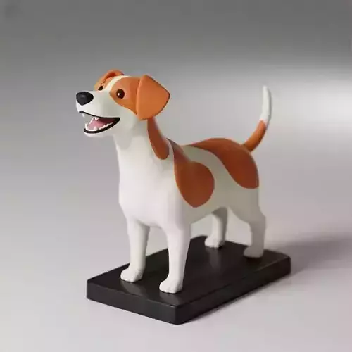 1088  Colorful Laughing   Galgo Dog on Base  pug  