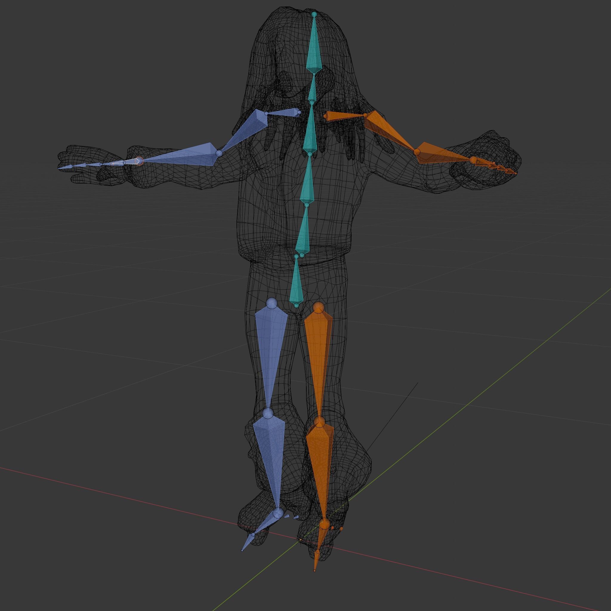 Roller Skater Character Rigged and Animated with Retro Style Low-poly 3D model_5