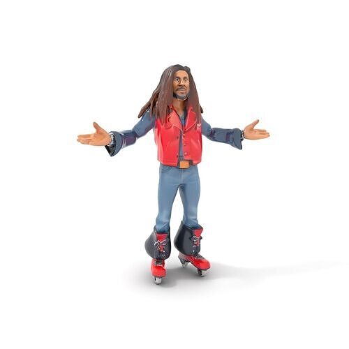 Roller Skater Character Rigged and Animated with Retro Style Low-poly 3D model