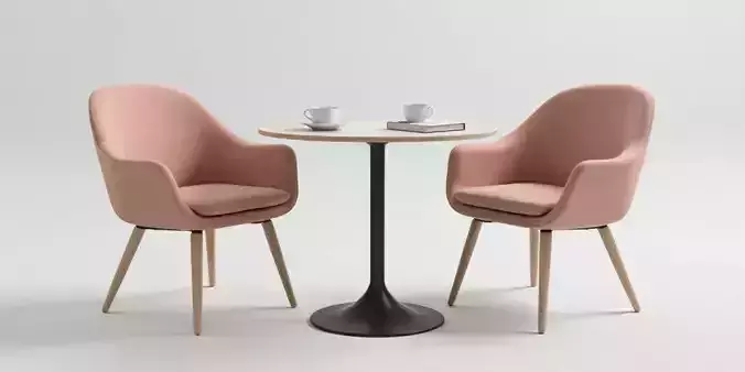 Modern Lounge Chairs with Wooden Legs and Faux Leather