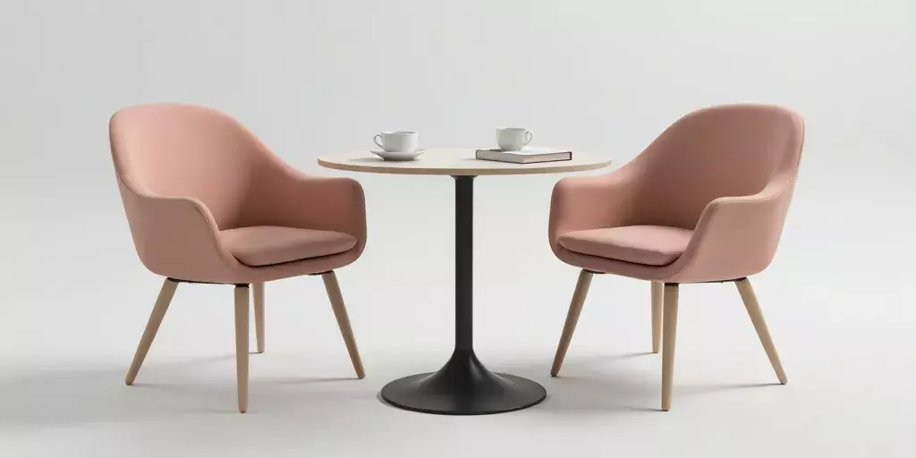 Modern Lounge Chairs with Wooden Legs and Faux Leather 3D print model