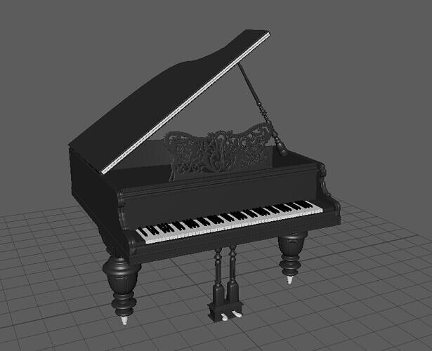 Grand Piano Low-poly 3D model
