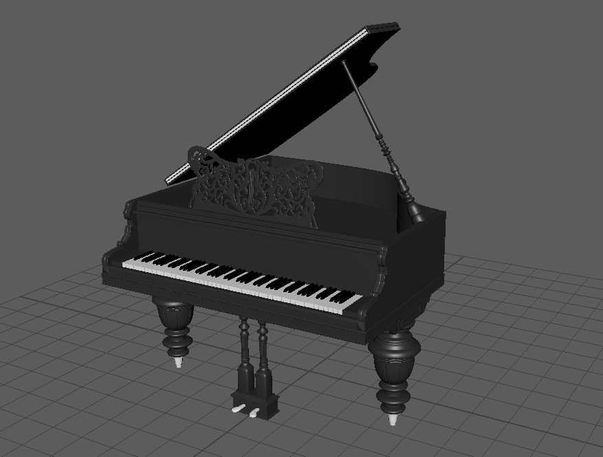 Grand Piano Low-poly 3D model_2