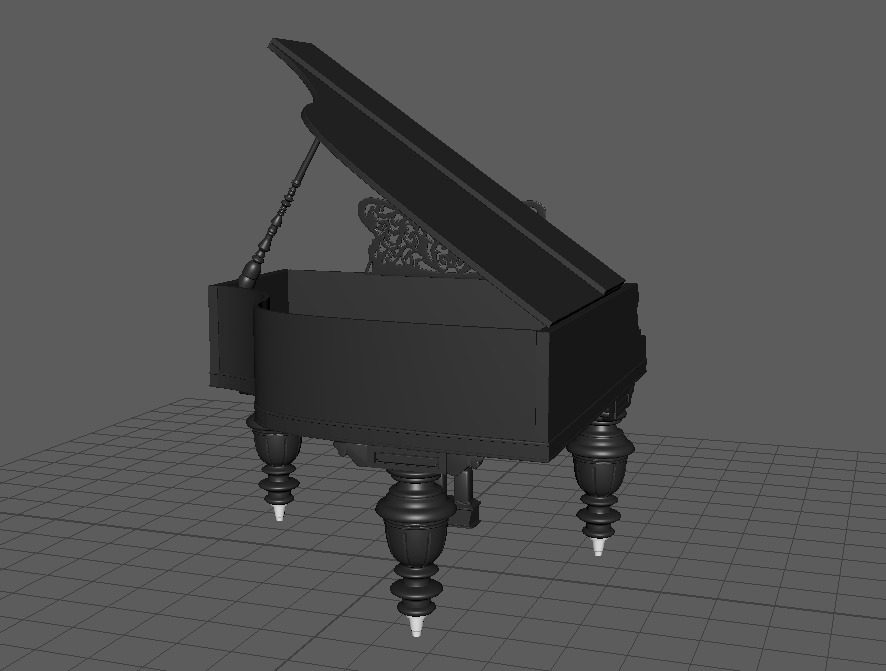 Grand Piano Low-poly 3D model_4