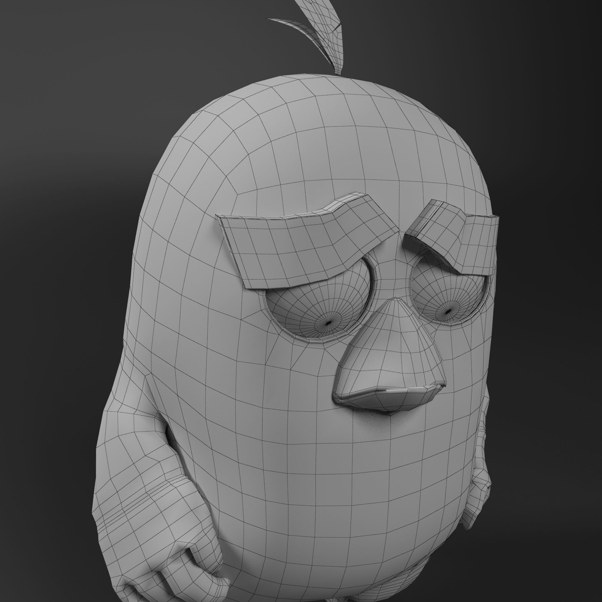 Angry Bird Red Low-poly 3D model_11