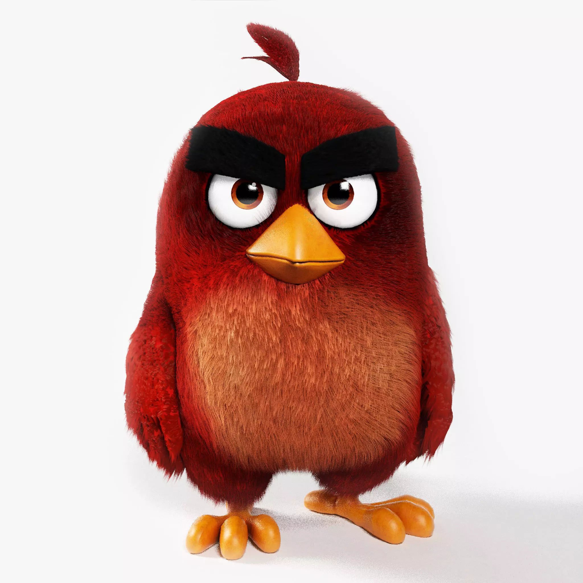 Angry Bird Red Low-poly 3D model_0