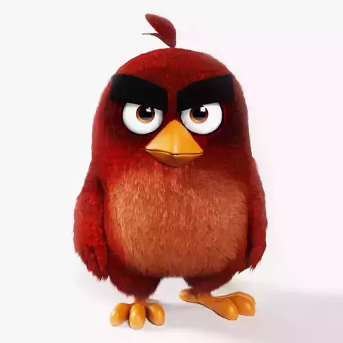 Angry Bird Red Low-poly 3D model