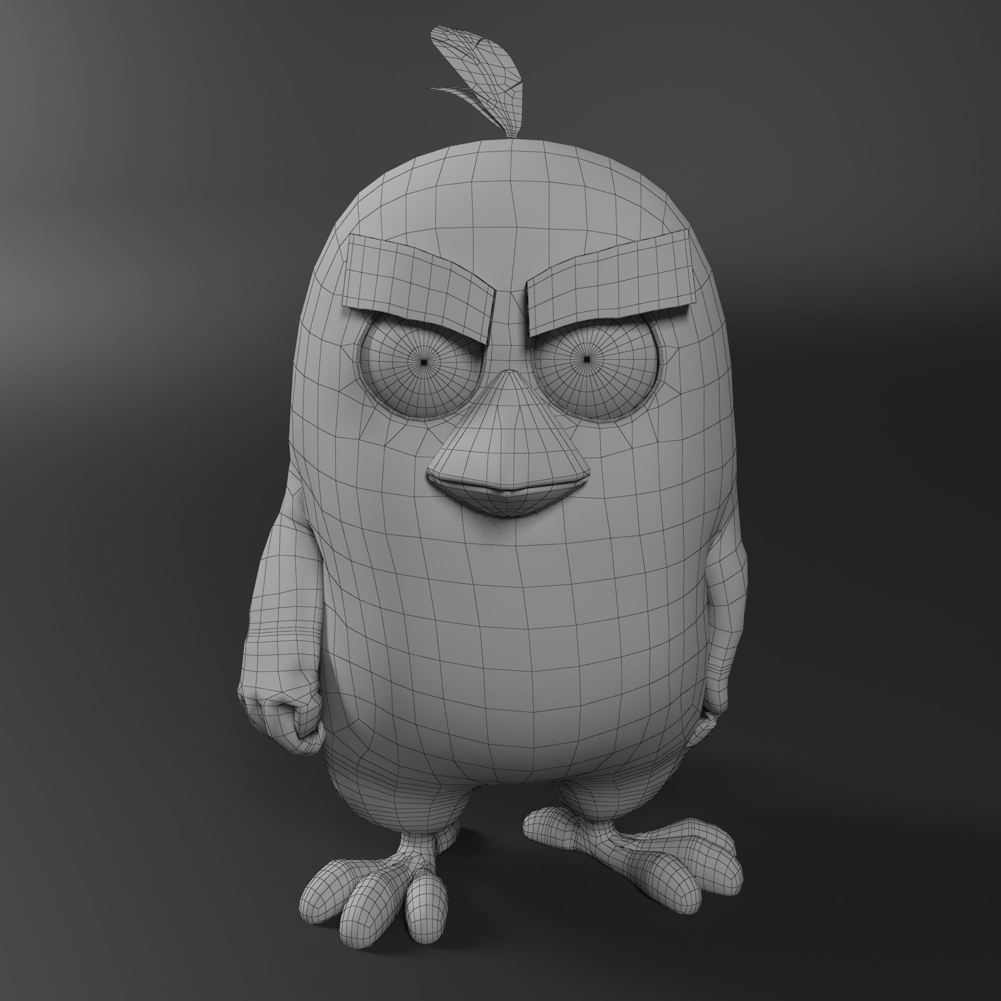 Angry Bird Red Low-poly 3D model_7