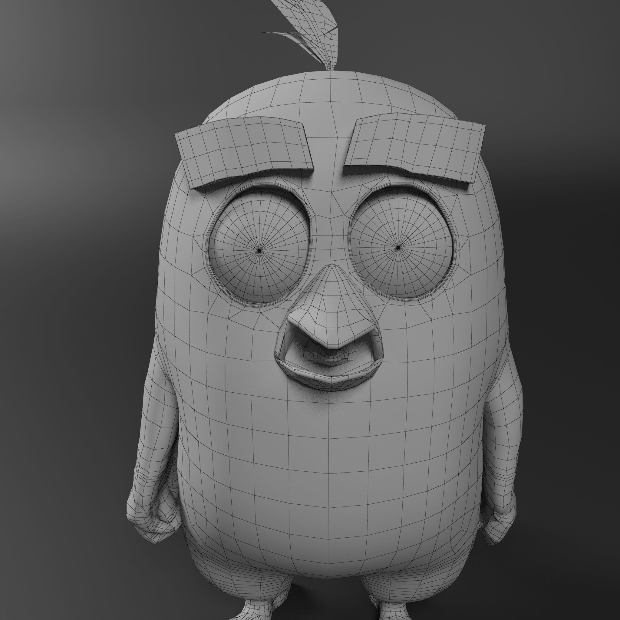 Angry Bird Red Low-poly 3D model_10