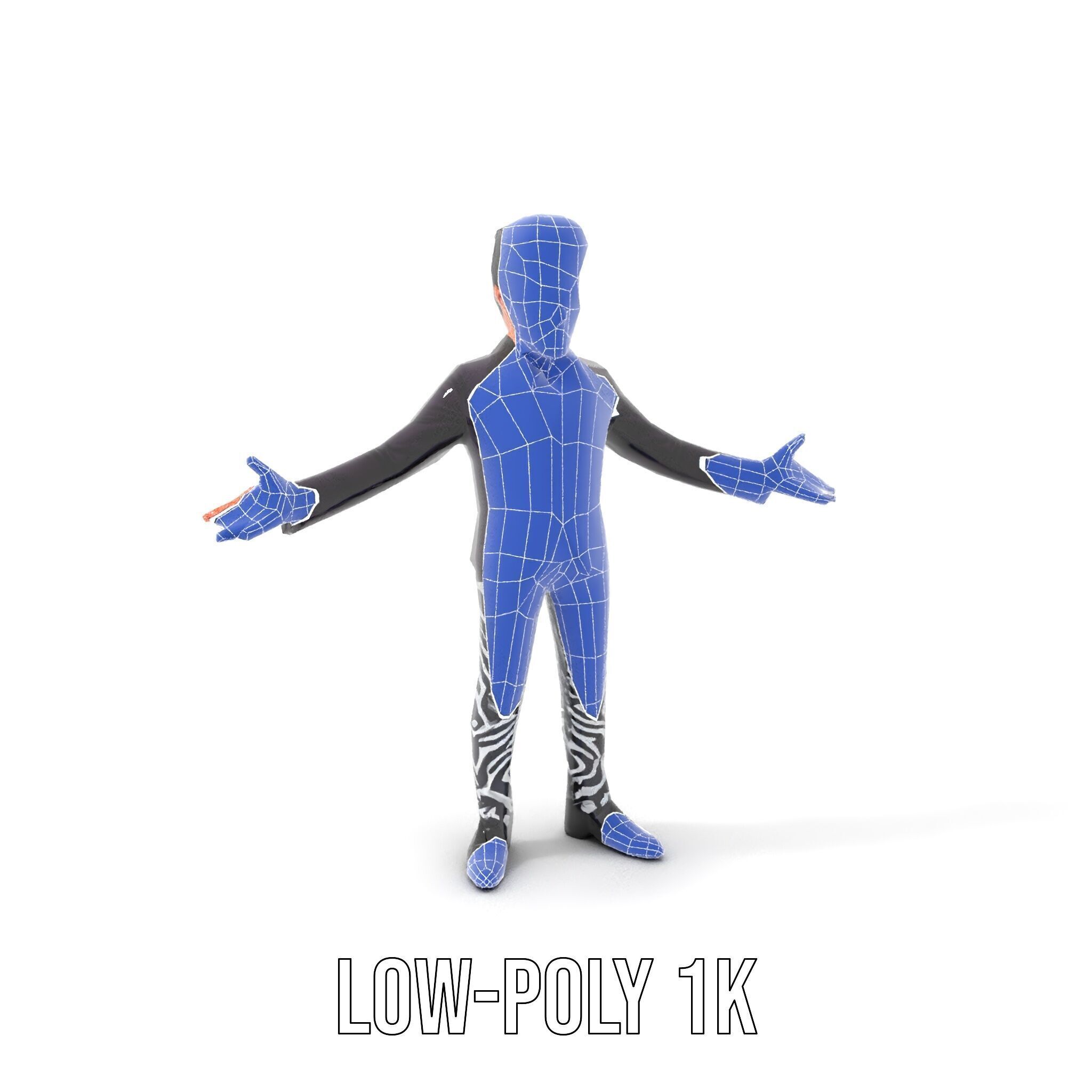 Stylish Male Character with Blazer and Patterned Pants  Rigge... Low-poly 3D model_8