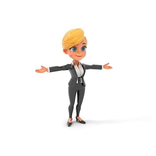 Businesswoman D Model Rigged and Animated for Games and VR Low-poly 3D model