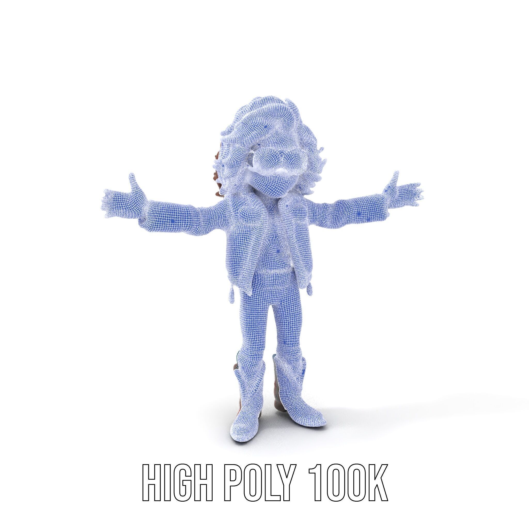 Stylish Adventurer in Leather Jacket Rigged and Animated Low-poly 3D model_4