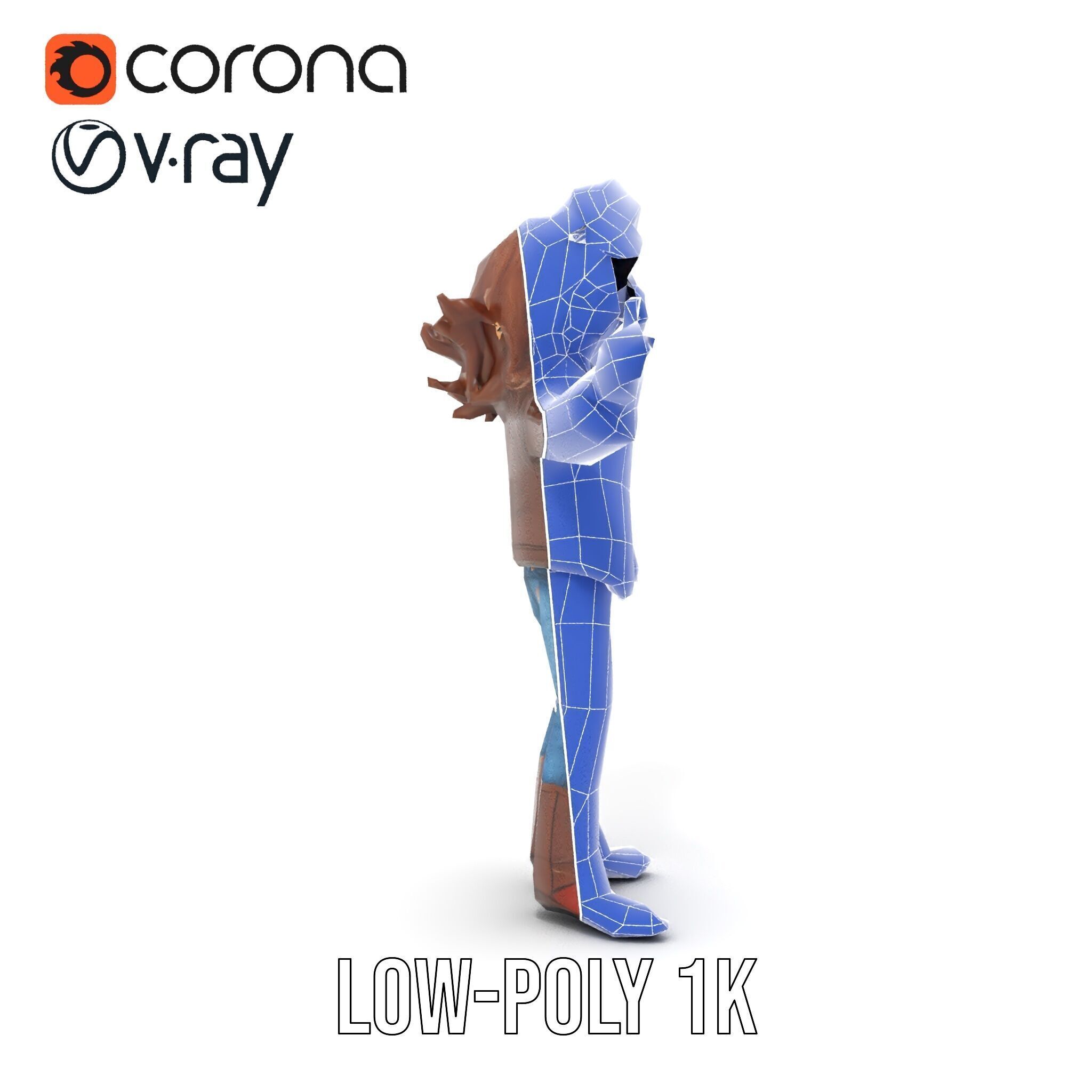 Stylish Adventurer in Leather Jacket Rigged and Animated Low-poly 3D model_30