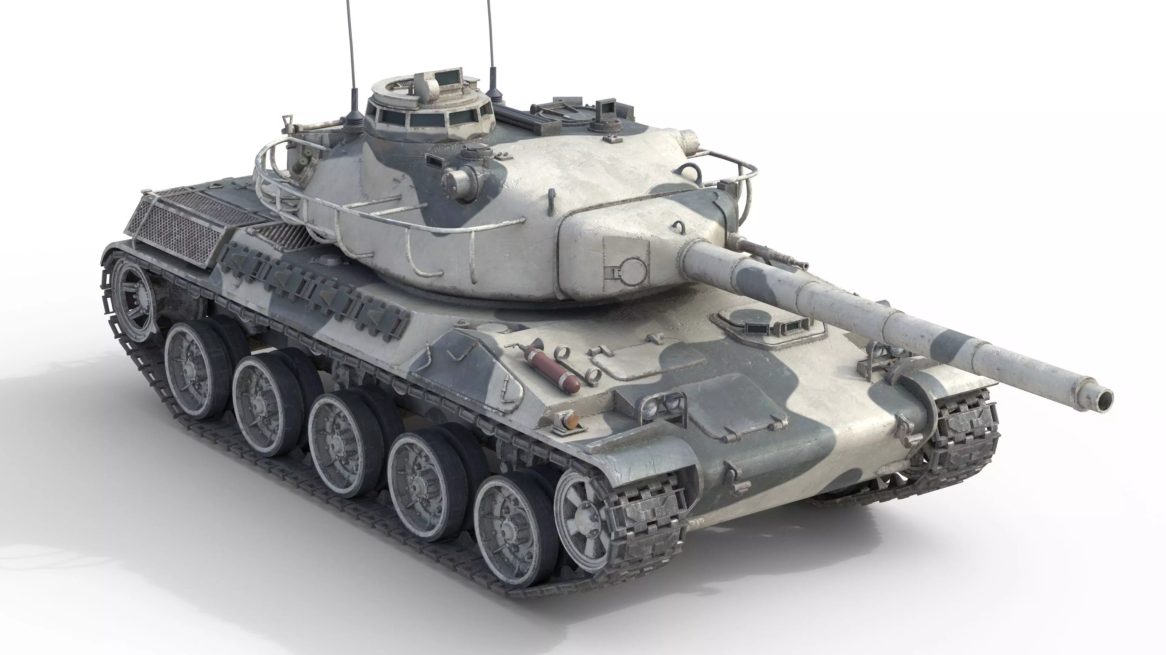 AMX 30 Main battle tank Low-poly 3D model_0