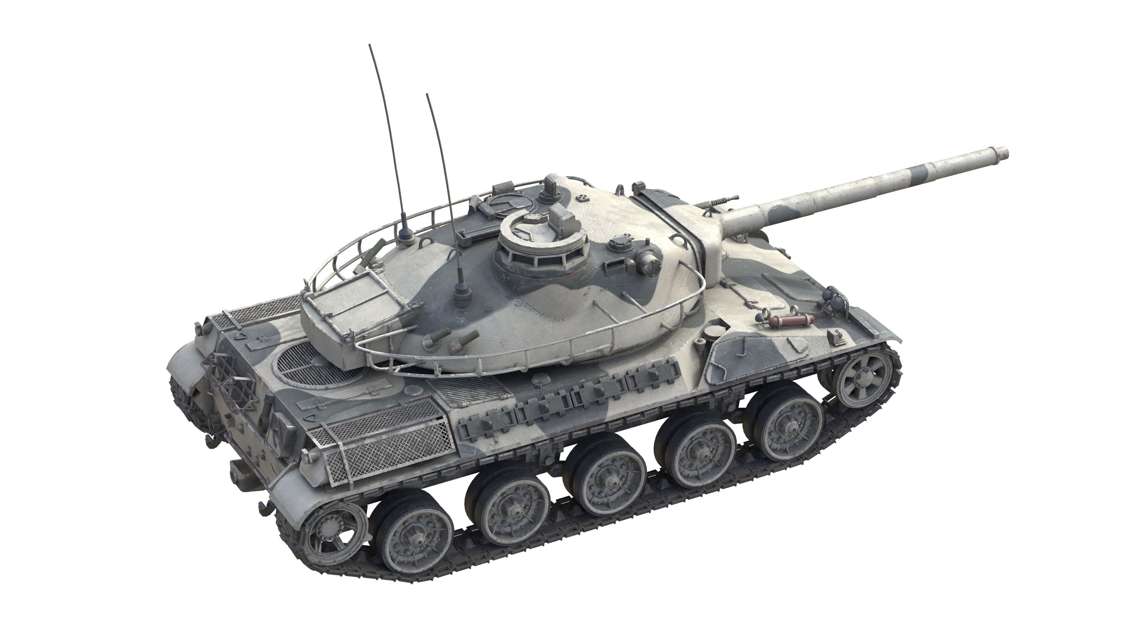 AMX 30 Main battle tank Low-poly 3D model_4