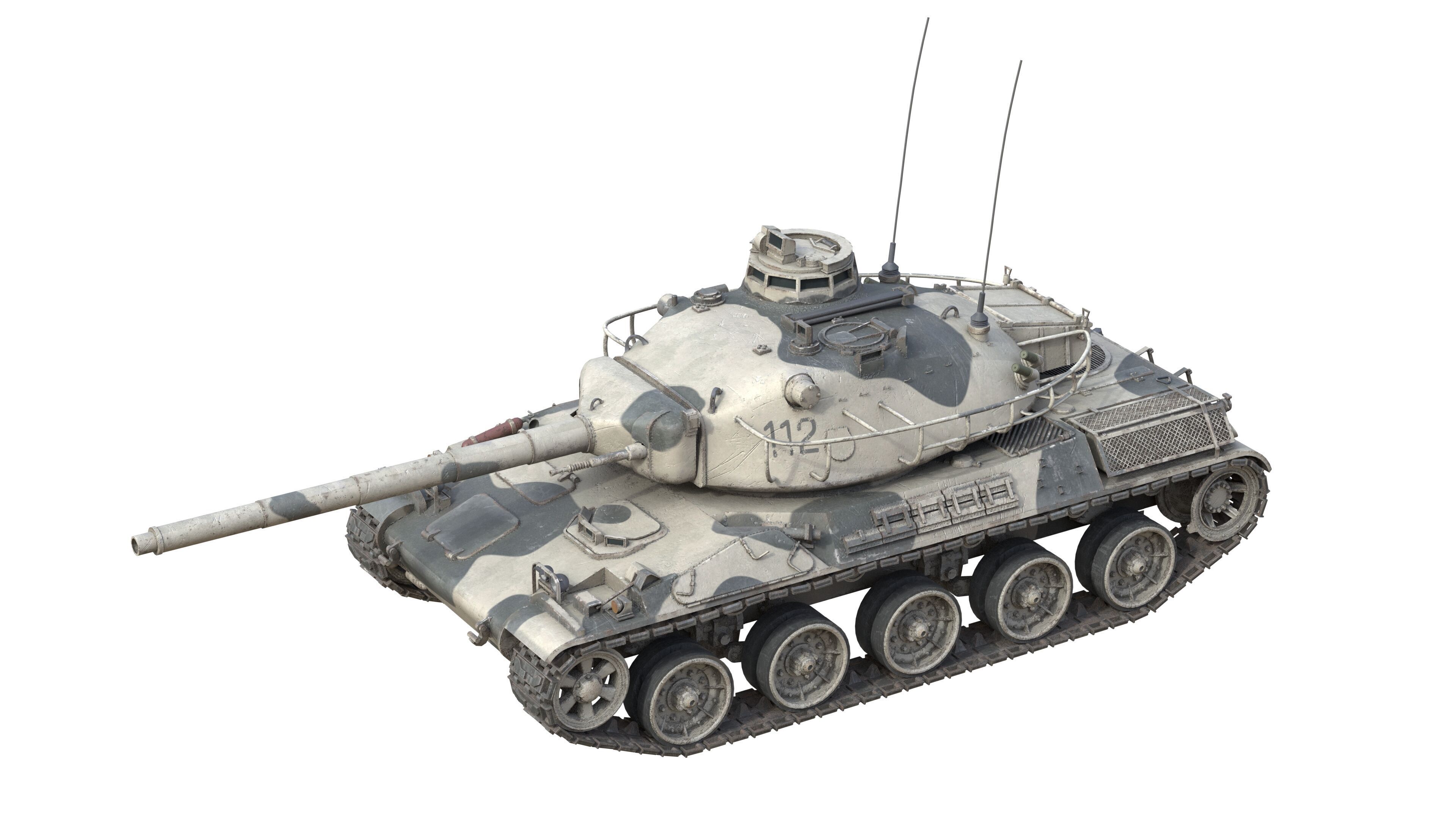 AMX 30 Main battle tank Low-poly 3D model_3
