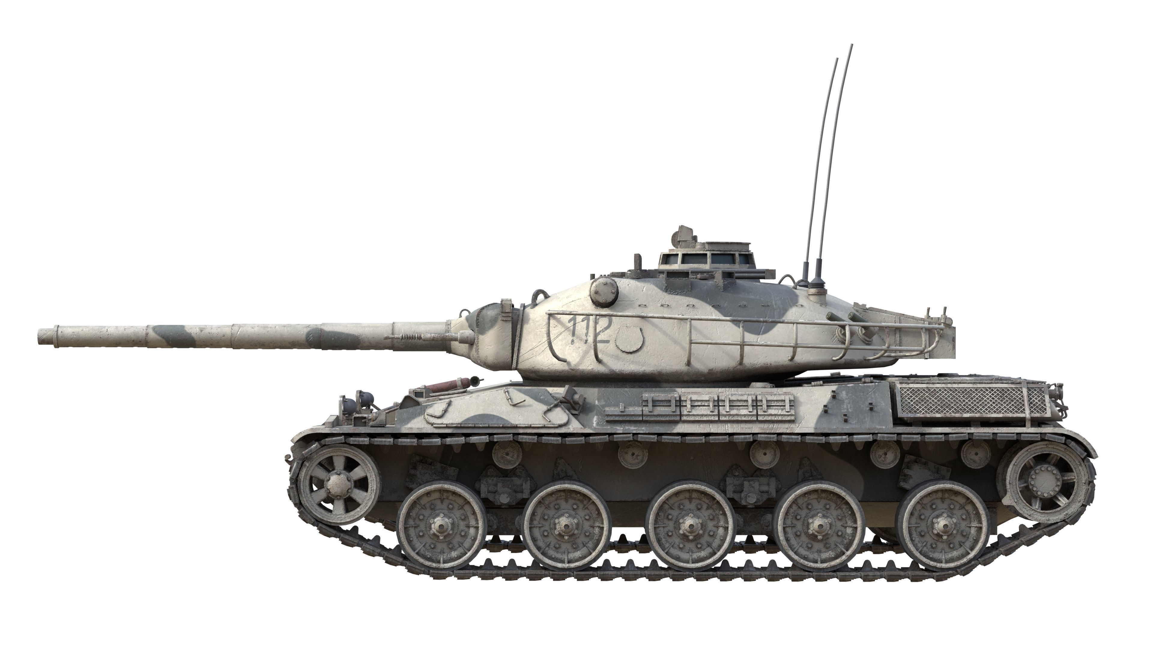 AMX 30 Main battle tank Low-poly 3D model_8