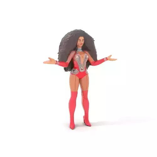 Glamorous Diva Character Model  Fully Rigged and Animated Low-poly 3D model