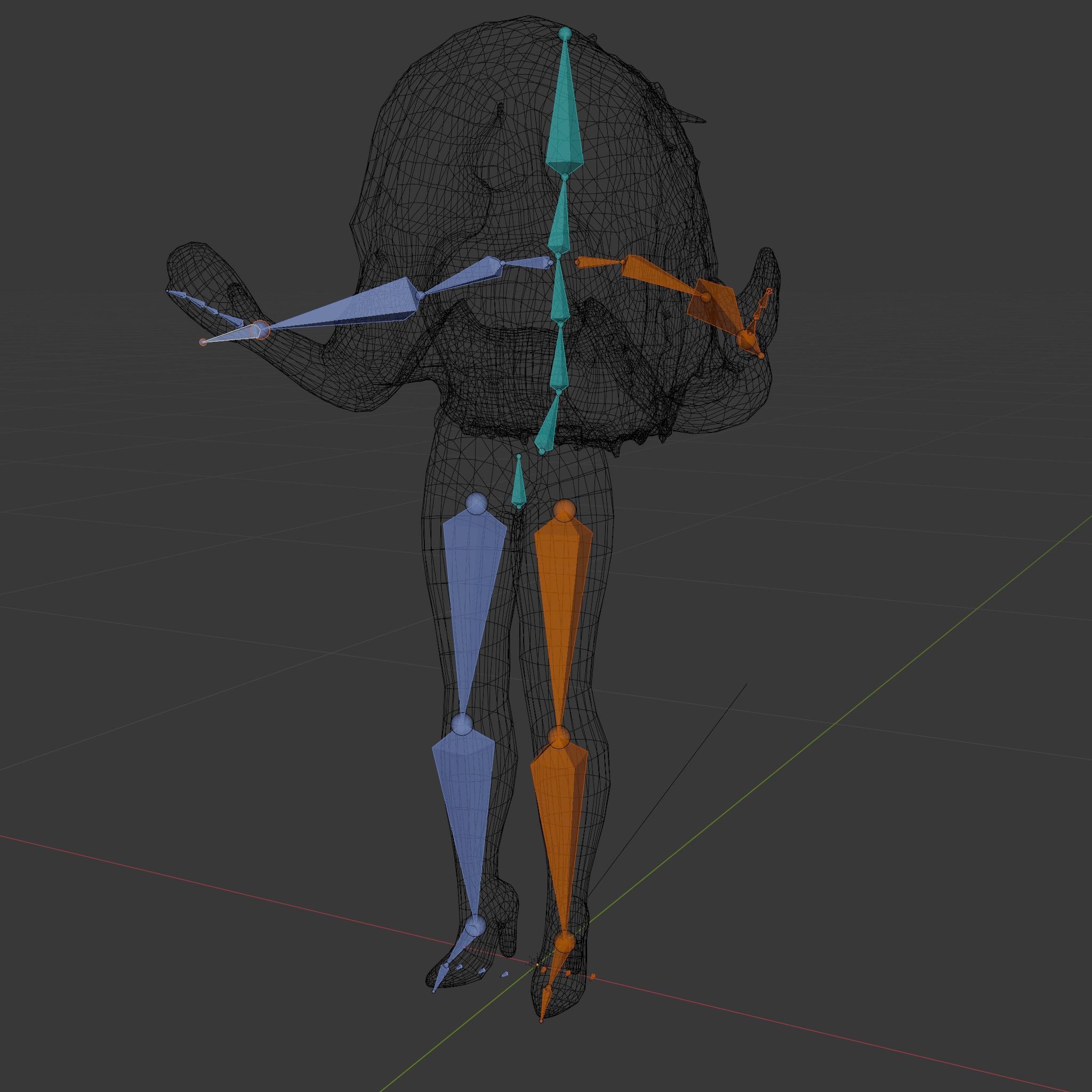 Glamorous Diva Character Model  Fully Rigged and Animated Low-poly 3D model_6