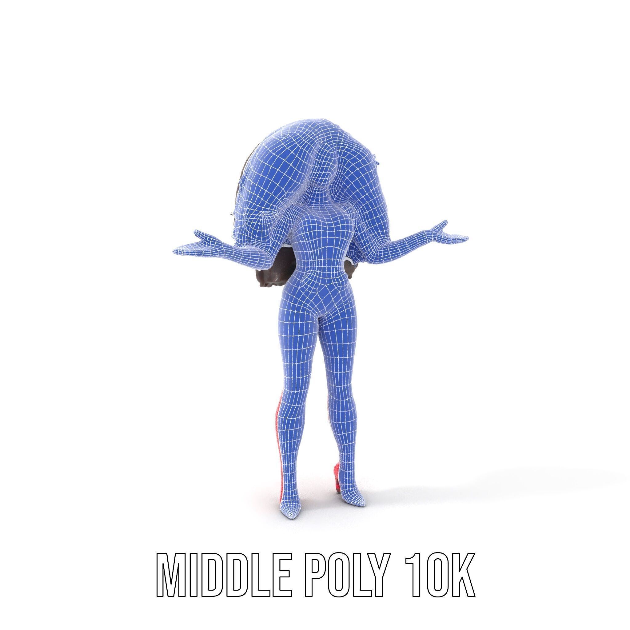 Glamorous Diva Character Model  Fully Rigged and Animated Low-poly 3D model_21