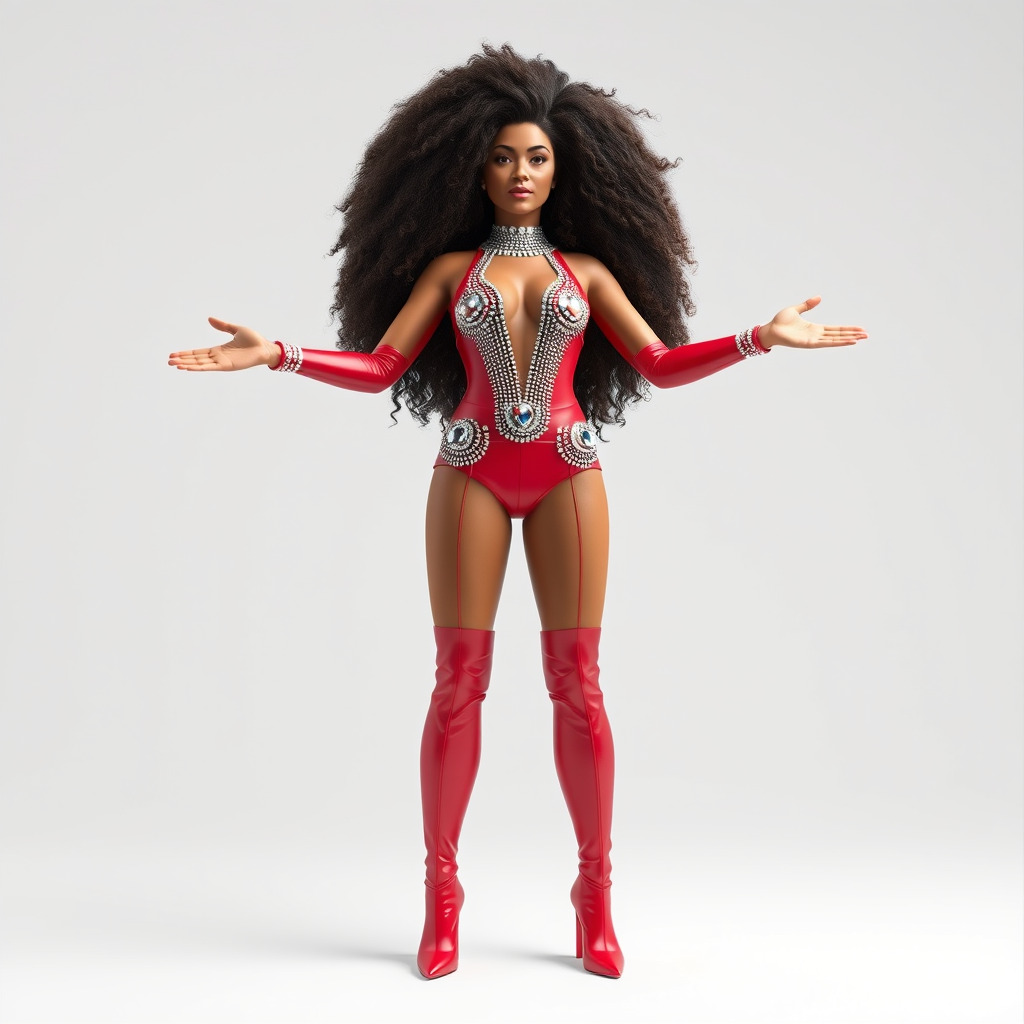 Glamorous Diva Character Model  Fully Rigged and Animated Low-poly 3D model_2