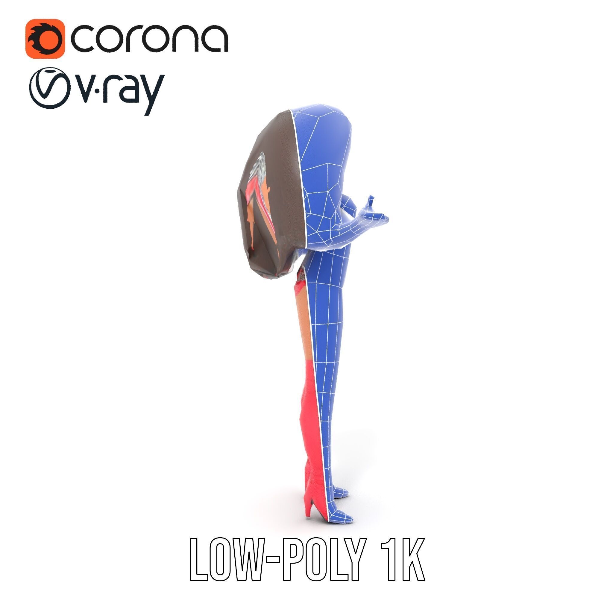 Glamorous Diva Character Model  Fully Rigged and Animated Low-poly 3D model_30