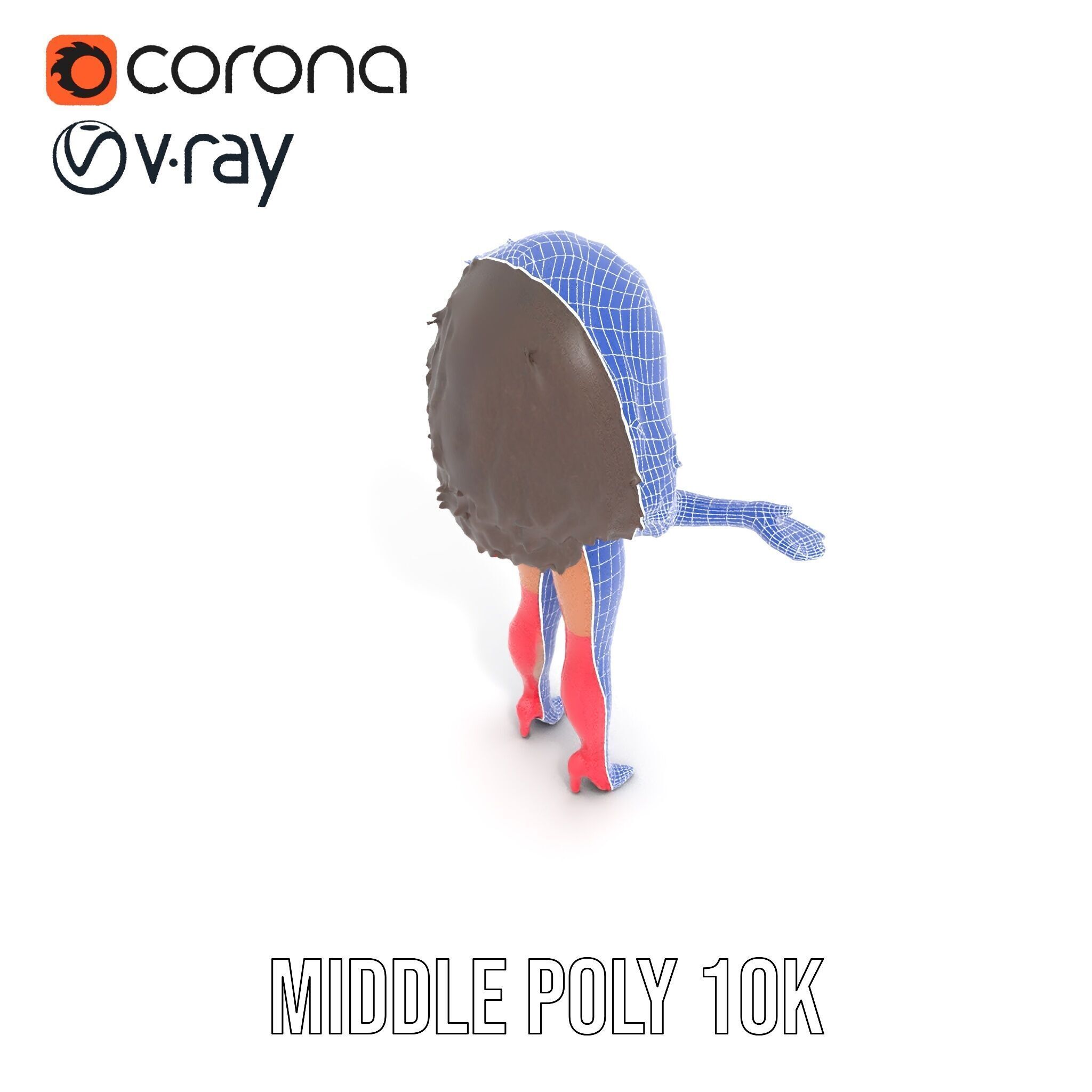 Glamorous Diva Character Model  Fully Rigged and Animated Low-poly 3D model_26