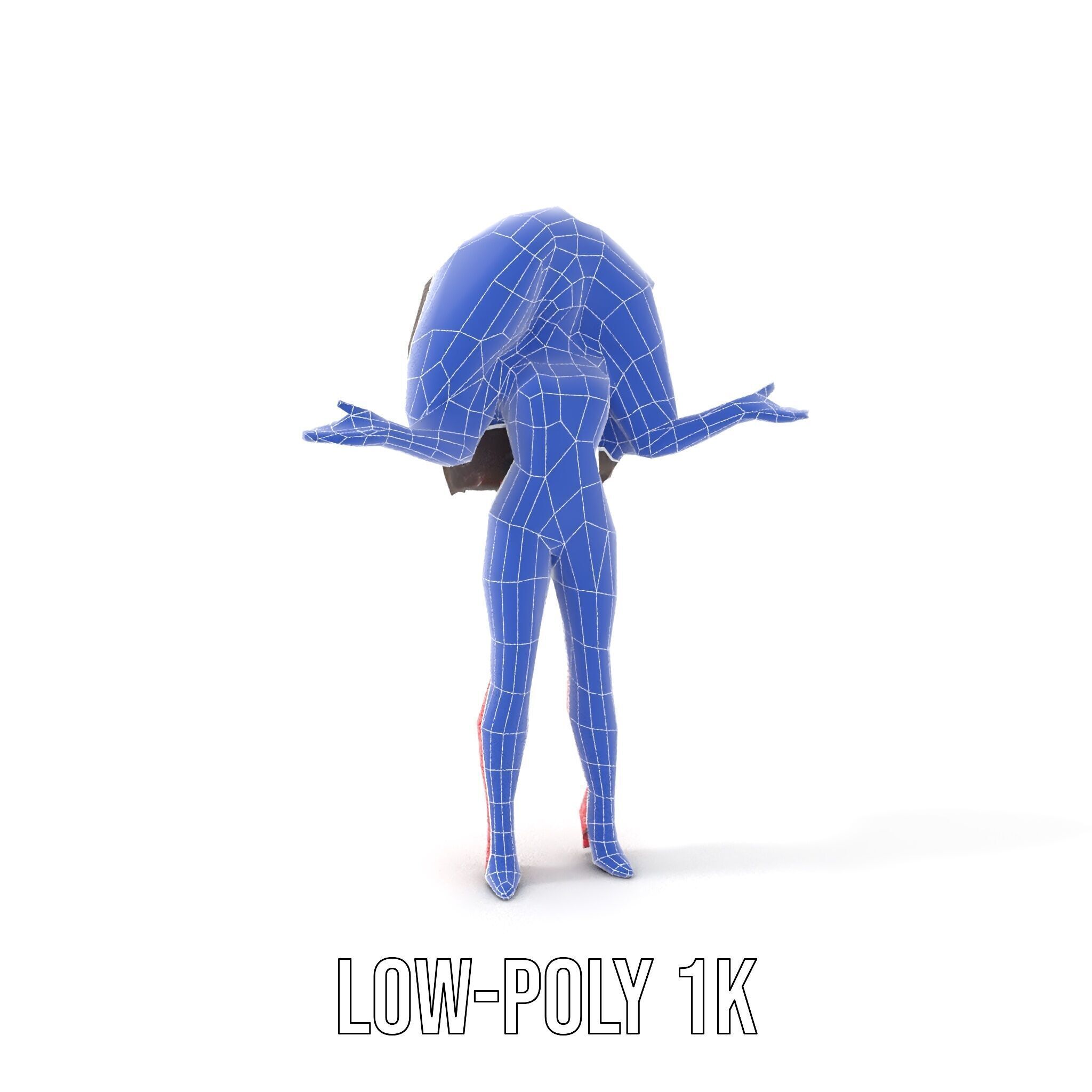 Glamorous Diva Character Model  Fully Rigged and Animated Low-poly 3D model_11