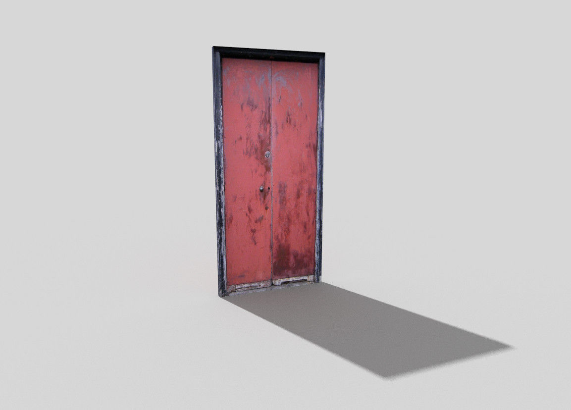 low poly door Low-poly 3D model_3