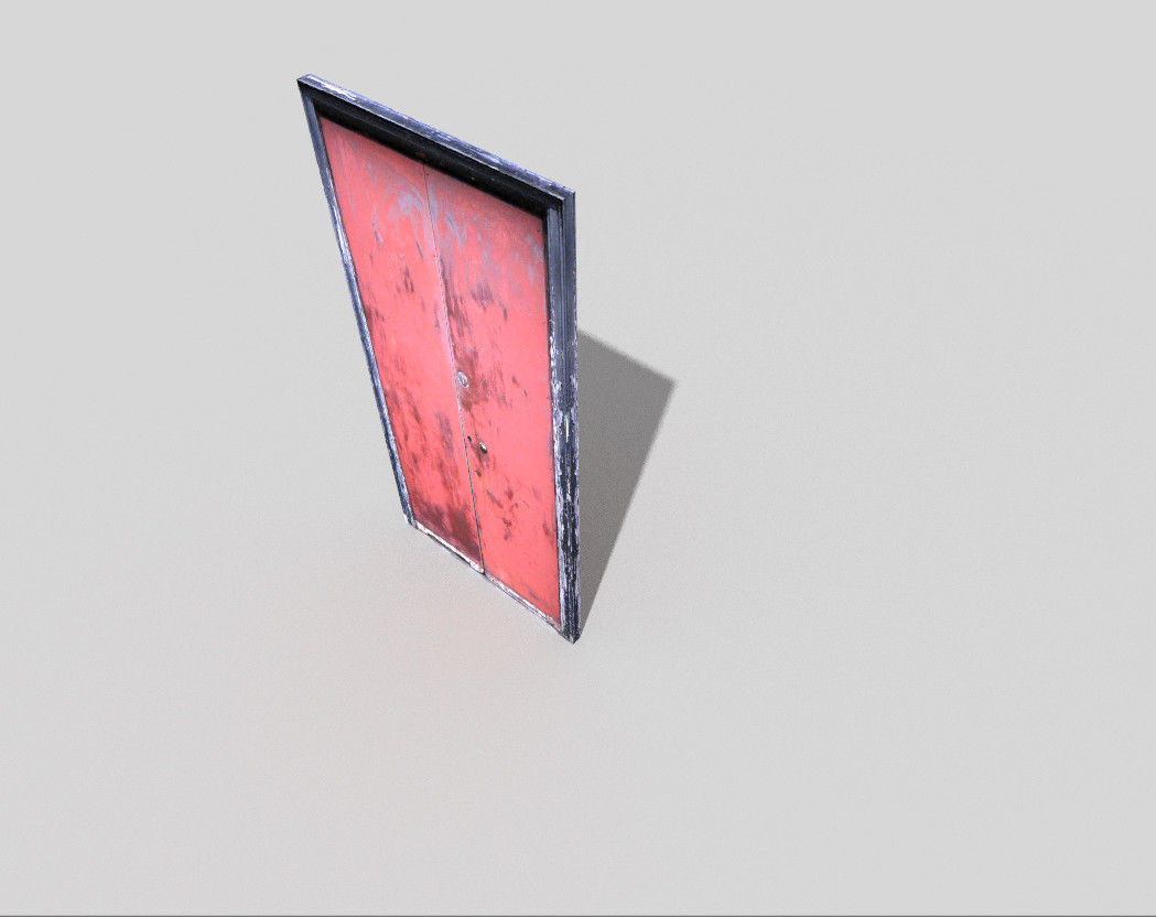 low poly door Low-poly 3D model_4
