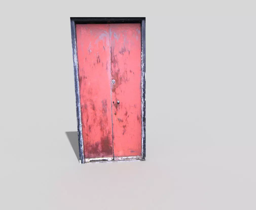low poly door Low-poly 3D model_0