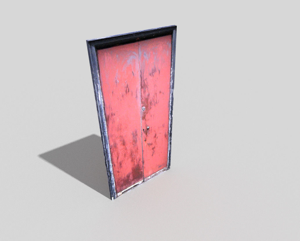 low poly door Low-poly 3D model_1