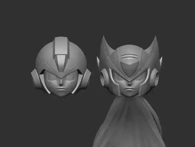Megaman and Zero Headsculpt for Action Figures 3D print model