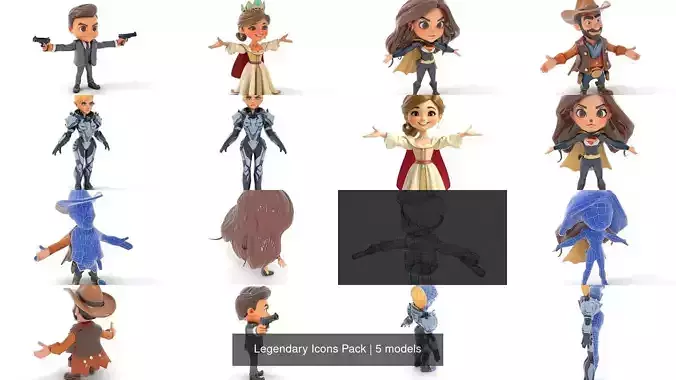 Legendary Icons Pack 3D Model Collection
