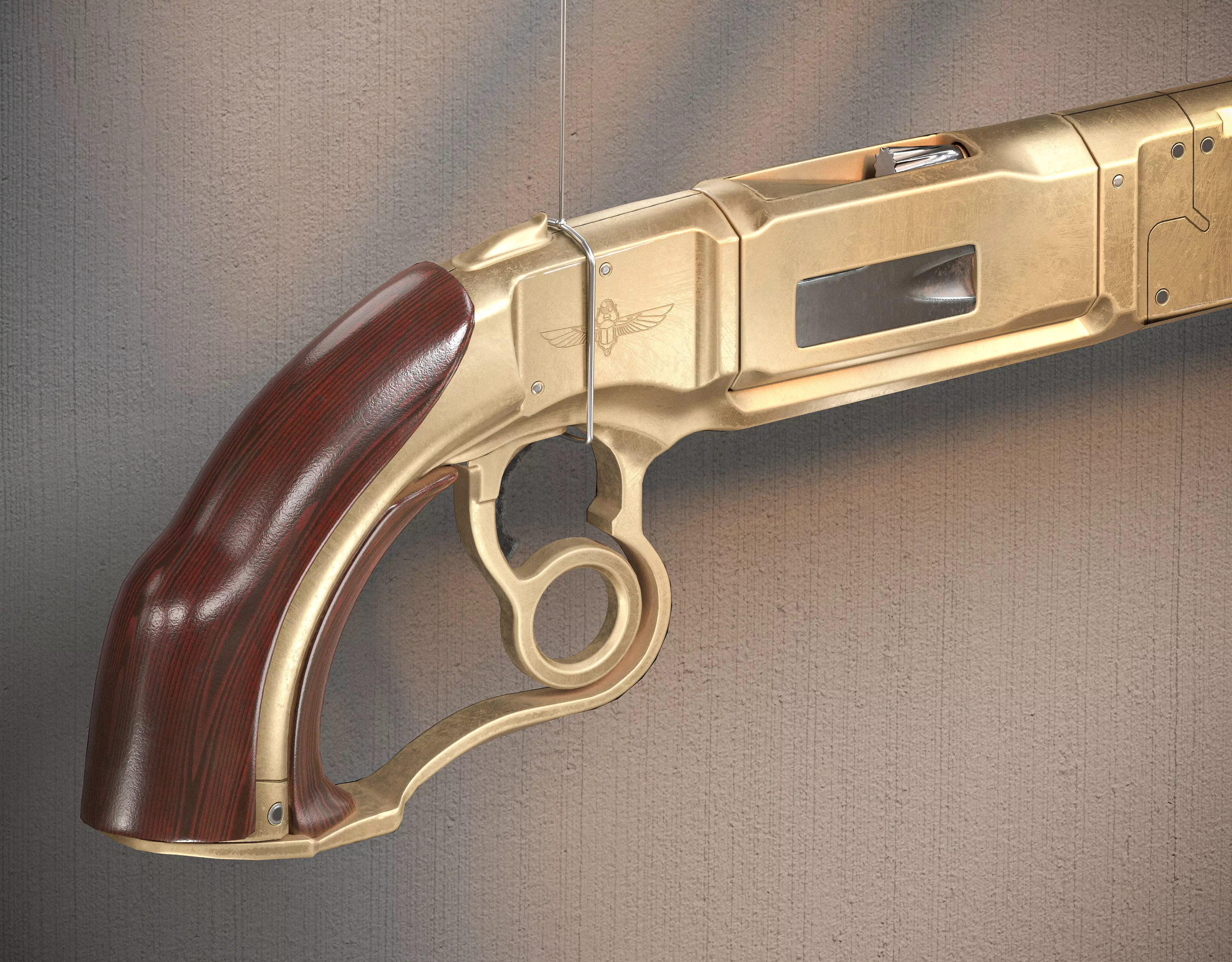 Pompeii Concept Pistol PBR Low-poly 3D model_0