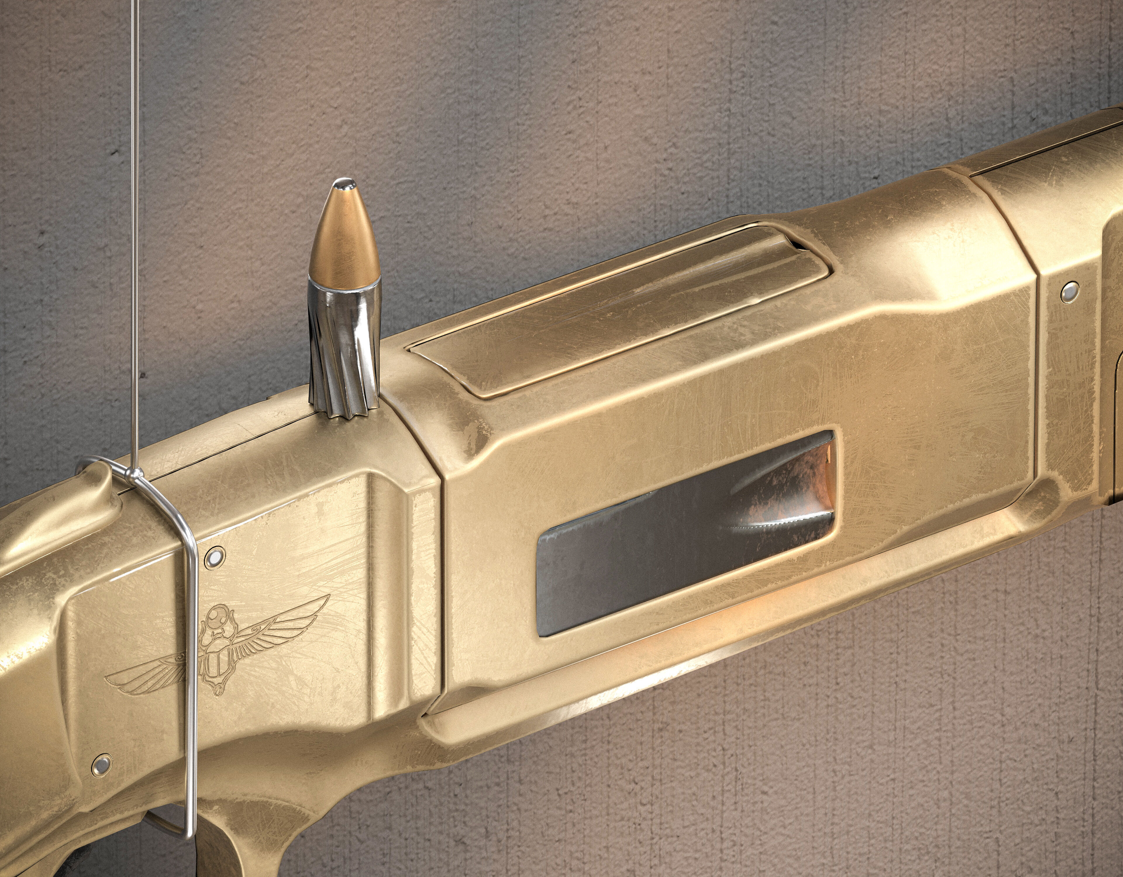 Pompeii Concept Pistol PBR Low-poly 3D model_7